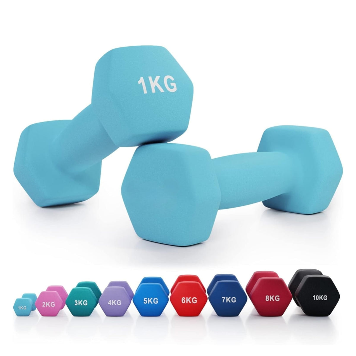 Vinyl coated dumbbells 1 KG pair
