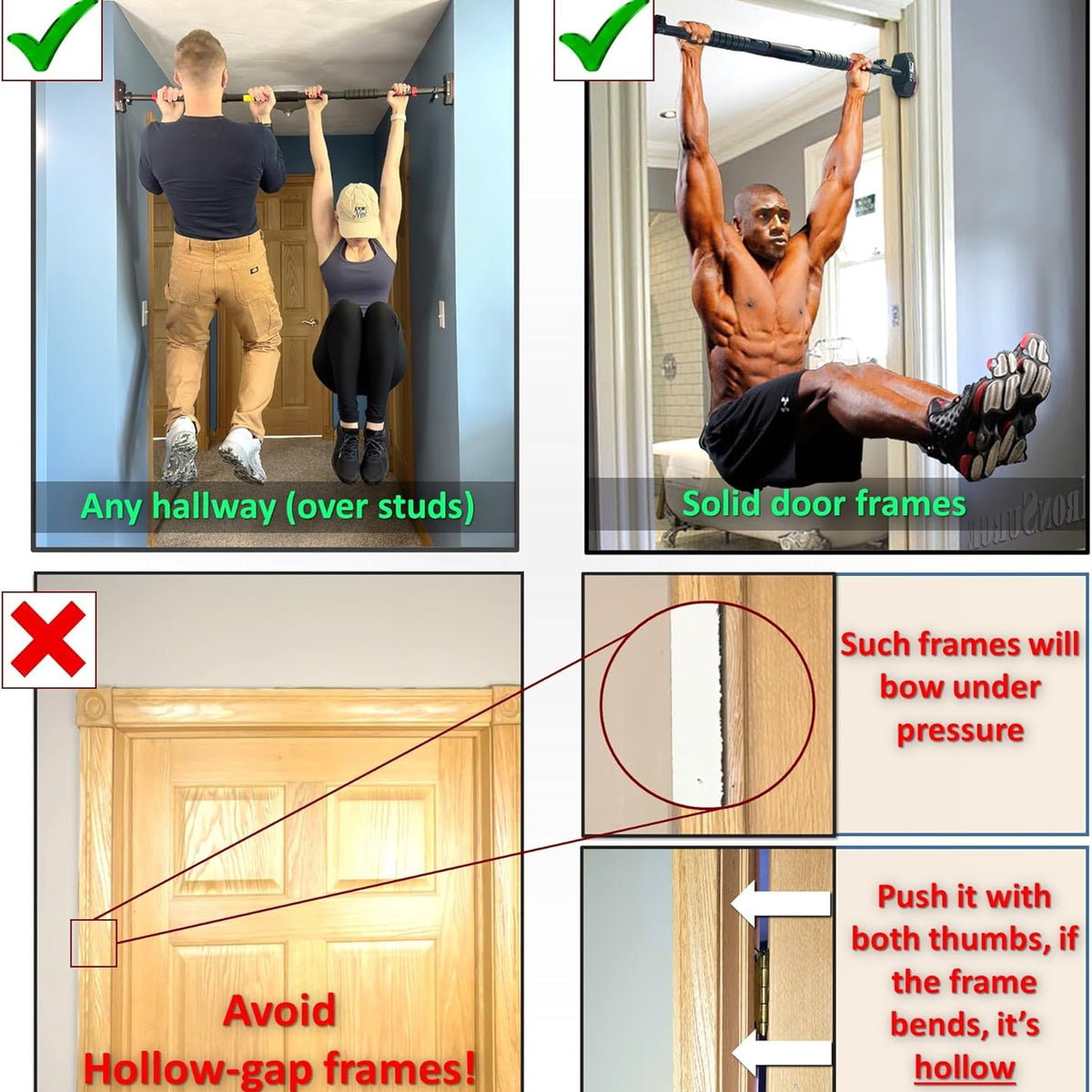 Pull Up Bar for Hallway or Doorway