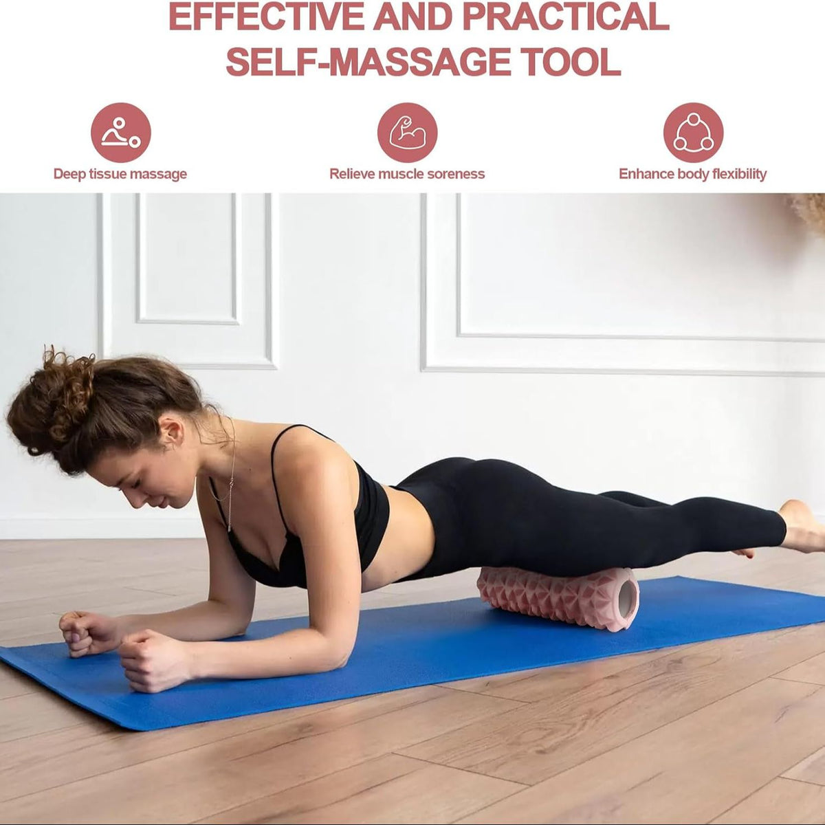 Foam roller in use on the back