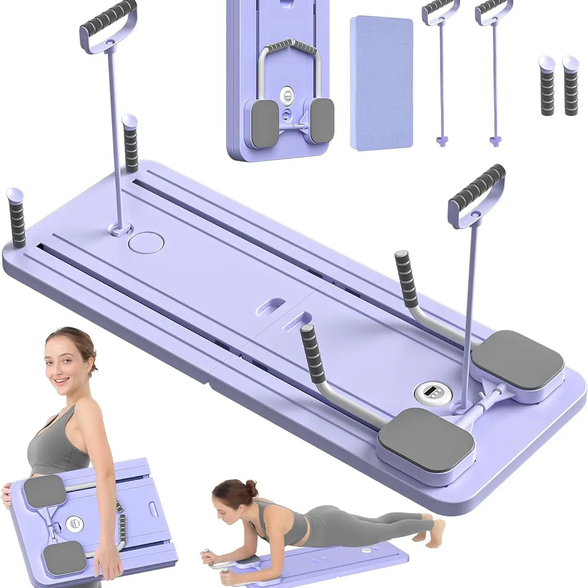 Portable Pilates Reformer Board in purple