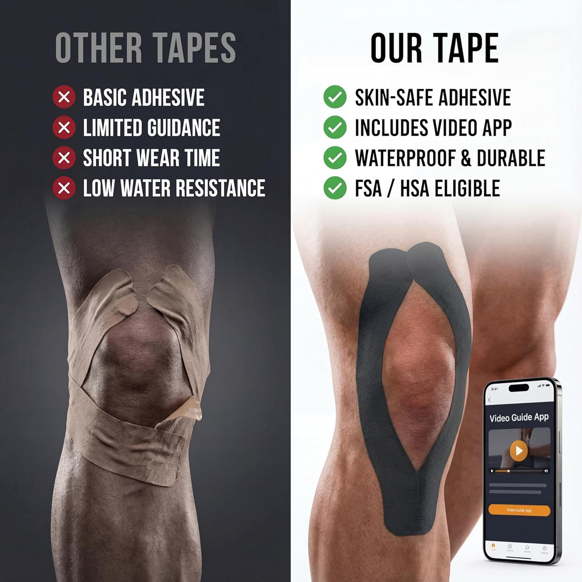 Kinesiology tape on shoulder