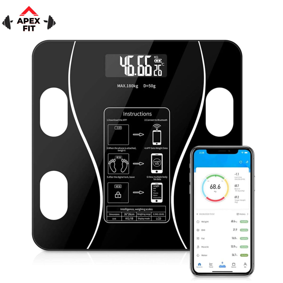 Smart bluetooth body weight scale
