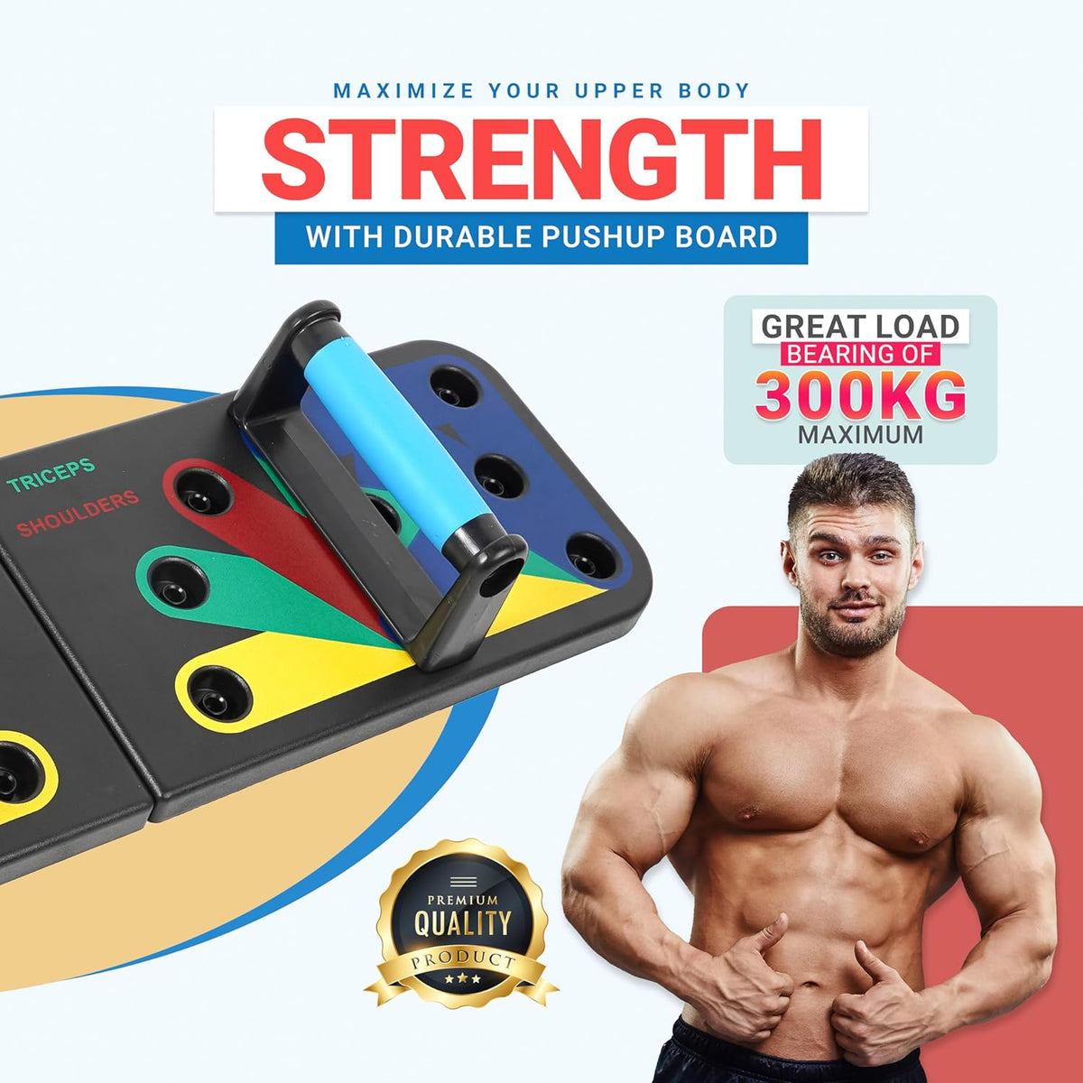 Push-up board folded flat