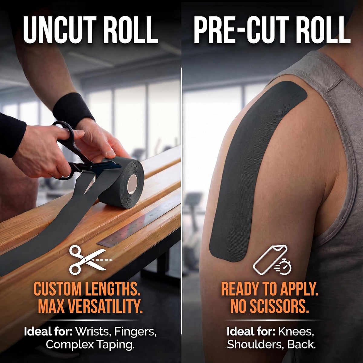 Kinesiology tape stretch detail