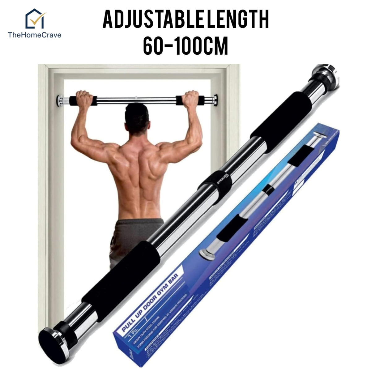 Iron doorway gym bar, 60 to 100cm