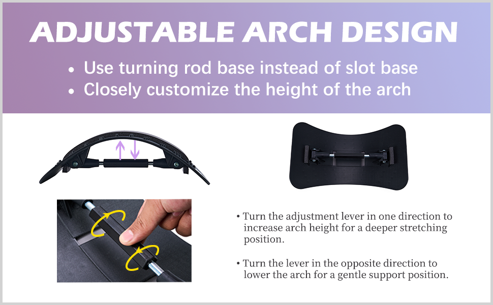Adjustable arch design panel: turn the rod base to change the height of the arch.