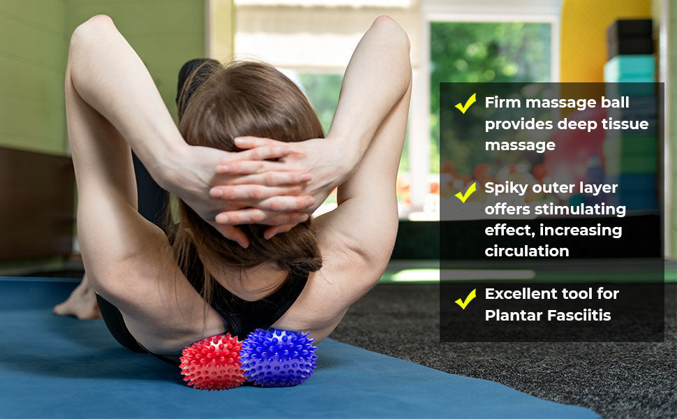 Firm massage ball panel: deep tissue massage, better circulation and plantar fasciitis relief.